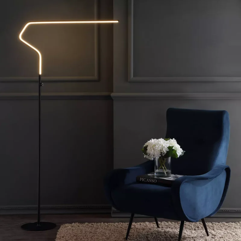 65.25" Metal Floor Lamp with Touch Sensor Dimmer, Energy-Efficient LED